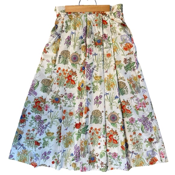 Vintage 90’s Geiger Floral & Bug Skirt 100% Cotton Absolutely Gorgeous Size 6/S - Picture 2 of 13
